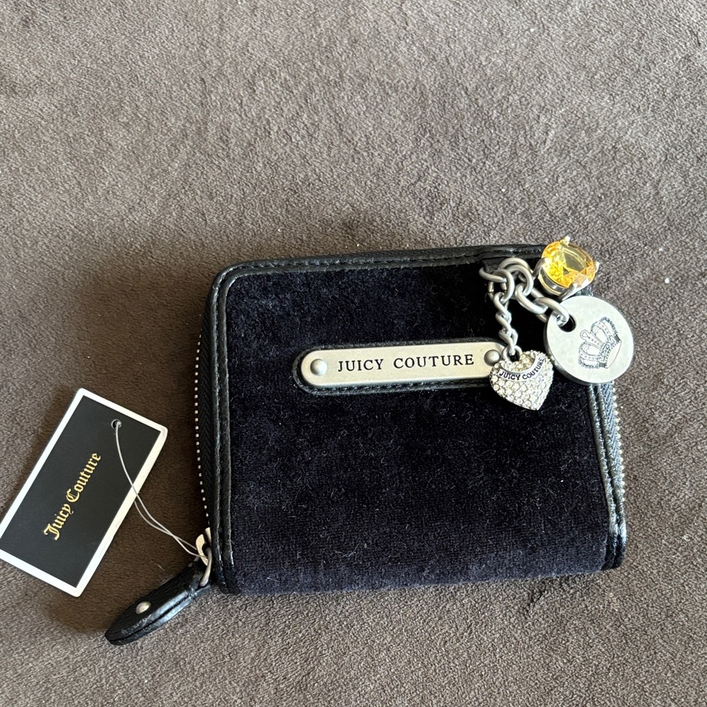 Juicy Couture Black Velvet Wallet with Charms